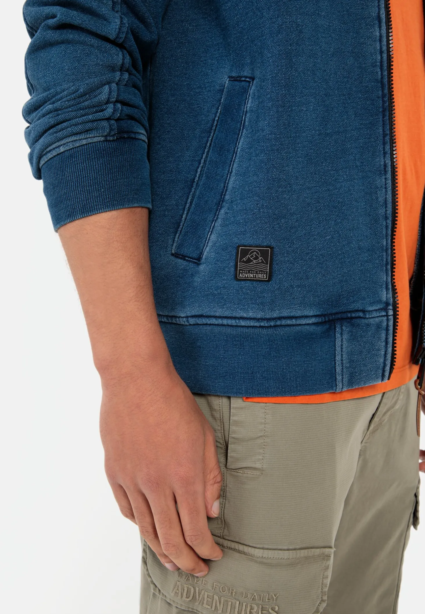 Sweatjacke in Denim-Optik