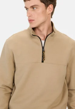 Sweatshirt mit Troyer-Kragen