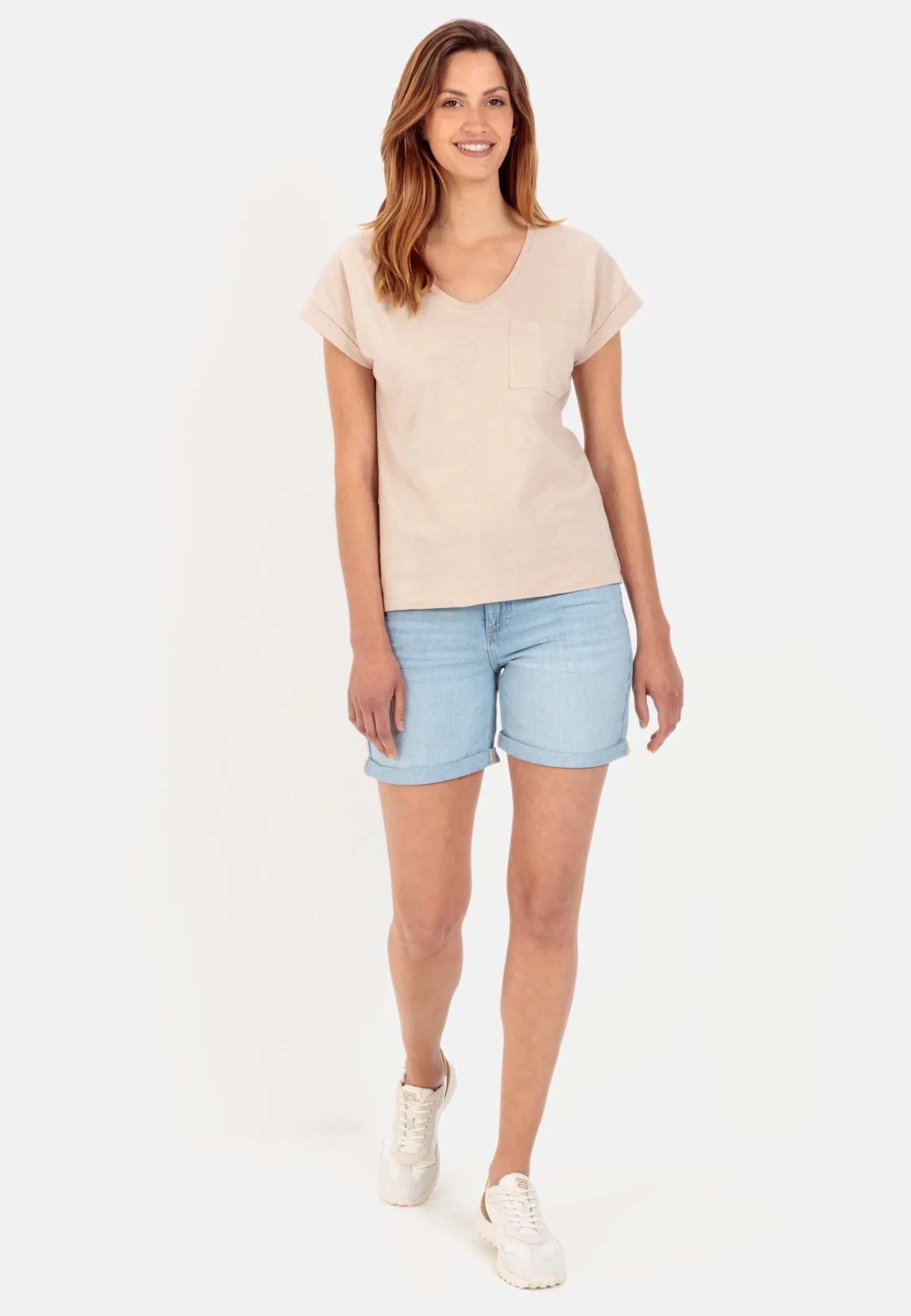T-Shirt aus Baumwoll-Leinen-Mix