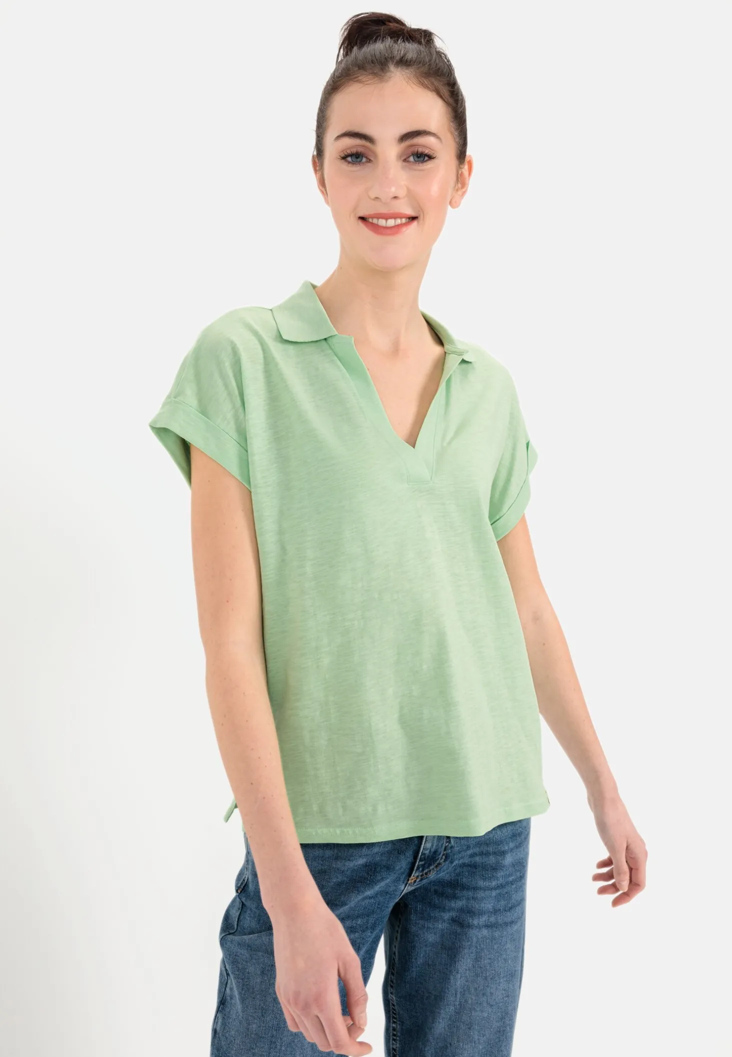 T-Shirt mit Polokragen aus Organic Cotton