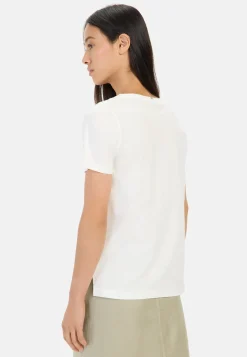 T-Shirt mit V-Ausschnitt aus reiner Baumwolle
