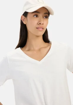 T-Shirt mit V-Ausschnitt aus reiner Baumwolle