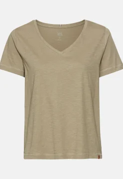 T-Shirt mit V-Ausschnitt aus reiner Baumwolle