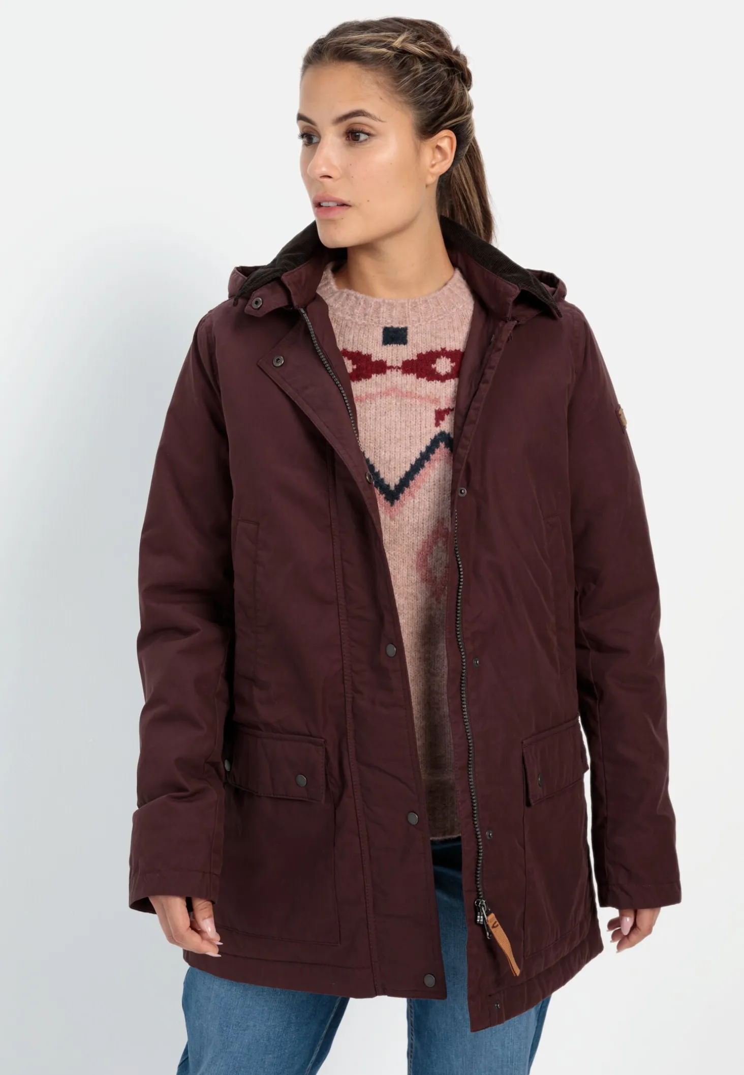 Wachsjacke mit abnehmbarer Kapuze