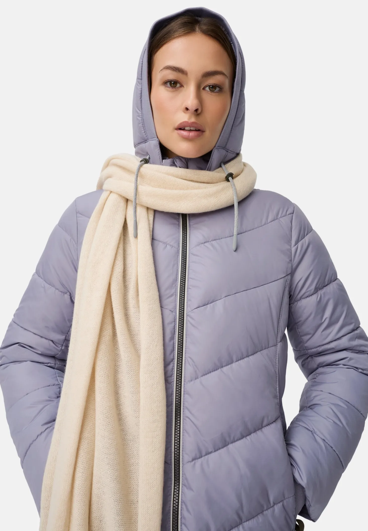 Wattierte Jacke mit abnehmbarer Kapuze